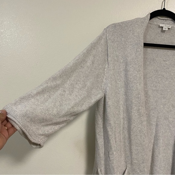 PureJill Cardigan Women’s Size Small Gray Cotton Cashmere Blend Open Cardigan - Picture 3 of 12